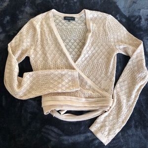 MAJORELLE Cream Wrap Cardigan